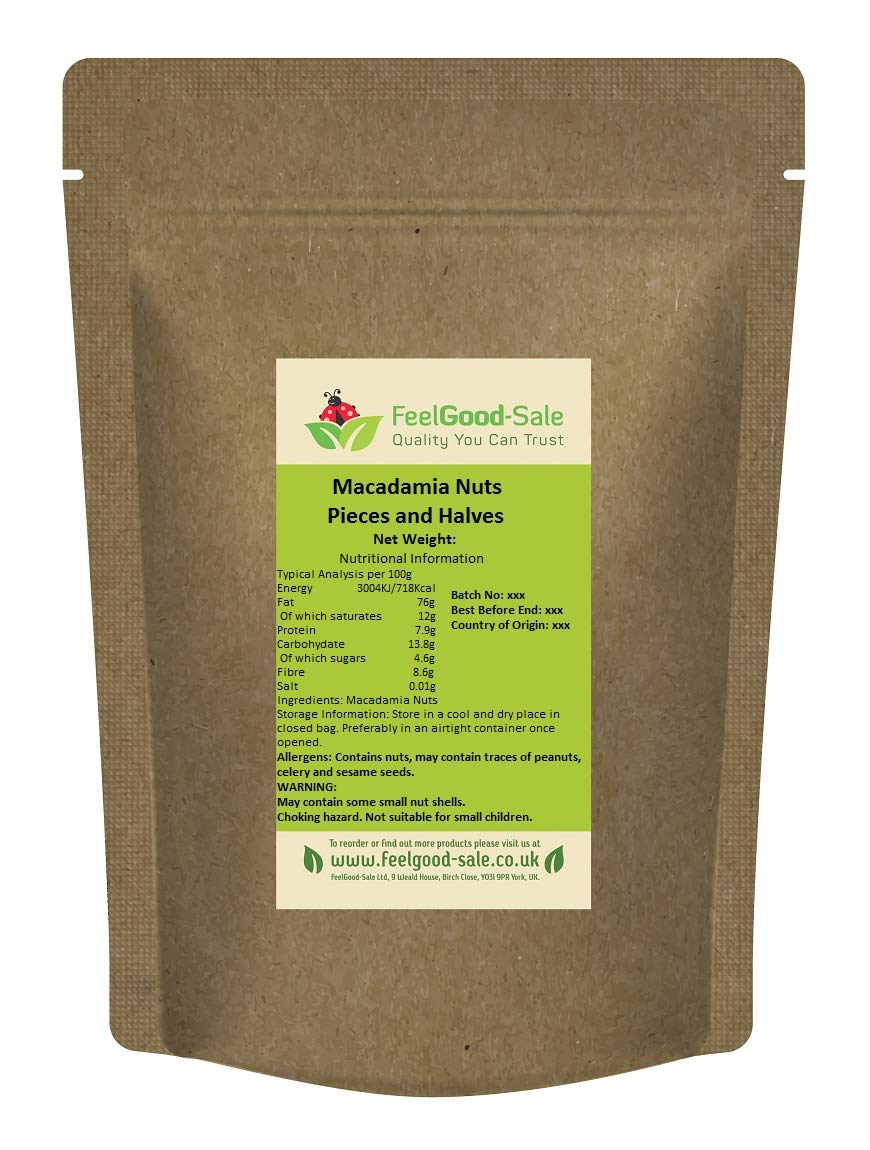 Macadamia Nut Halves – 1kg Non-GMO Keto & Vegan Snack