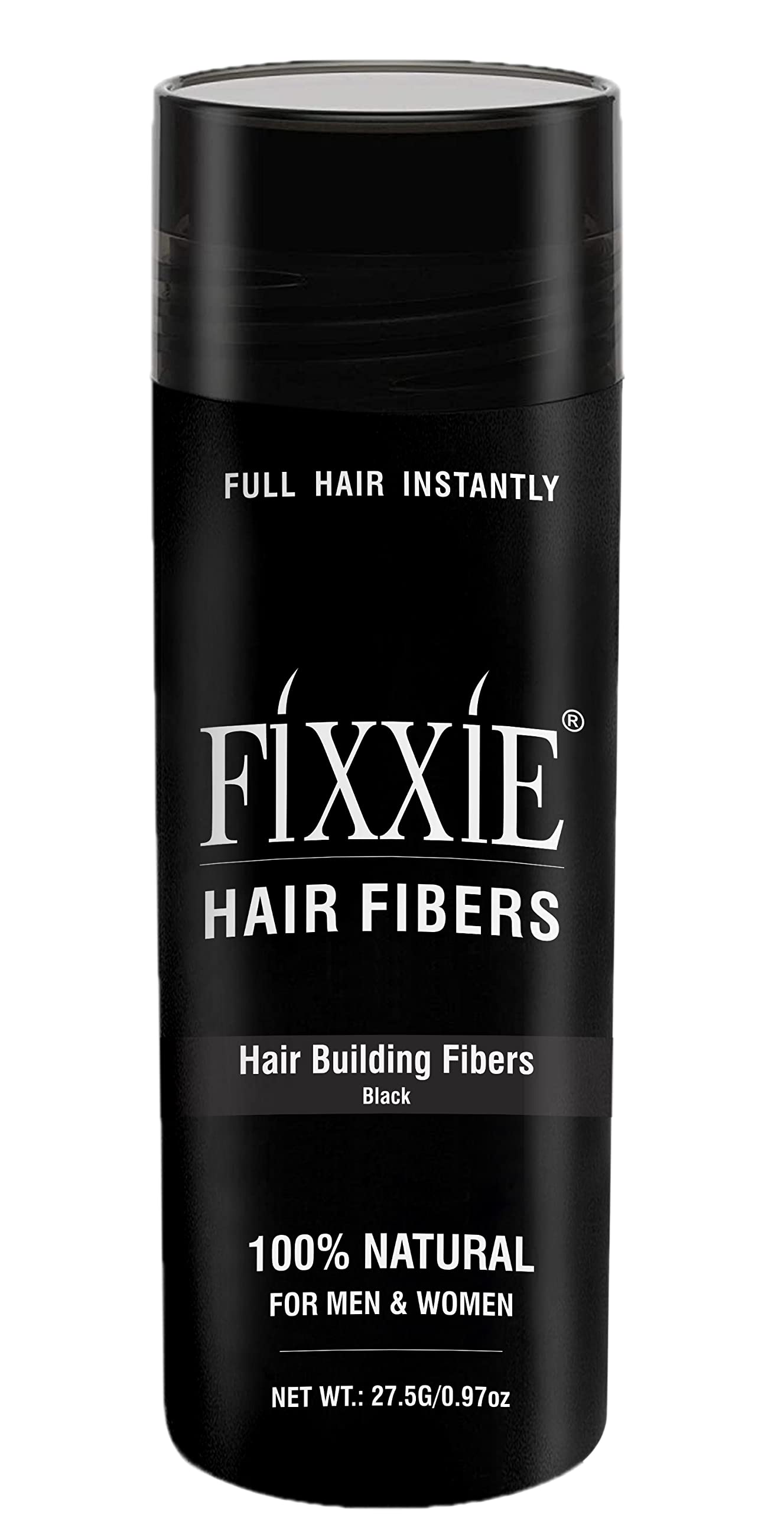 FIXXIE Hair Fibres Black 27.5g - Keratin Hair Loss Concealer for Men & Women