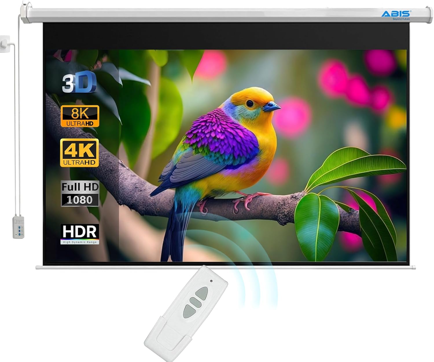 ABIS 84" Electric Motorised Projector Screen | 16:9 4K Home Cinema