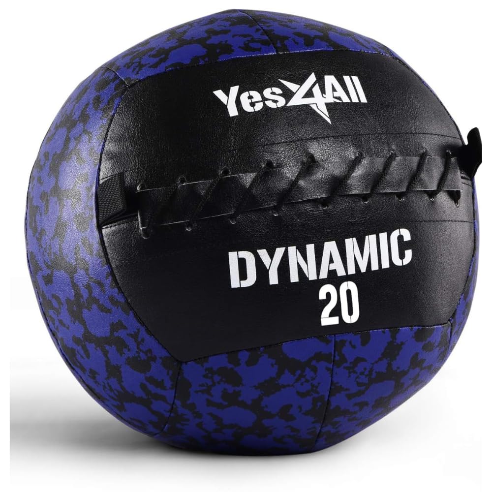 Yes4All 9 kg Dynamic Wall Ball - Soft Medicine Ball, Camuflaje Azul