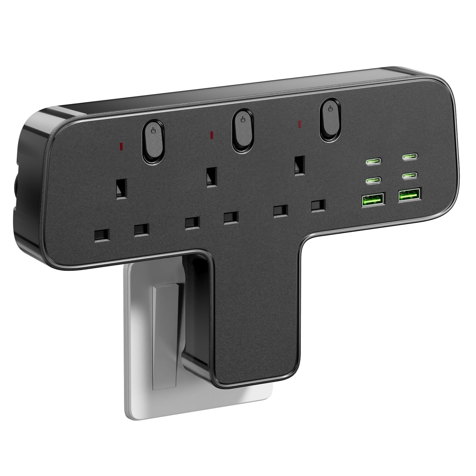 Banaplo 9-in-1 Multi Plug Adaptor | 3 Way Extension with 6 USB Ports