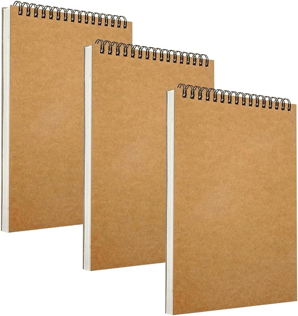 A4 Sketch Pad 3-Pack | 160GSM Spiral Bound Drawing Books