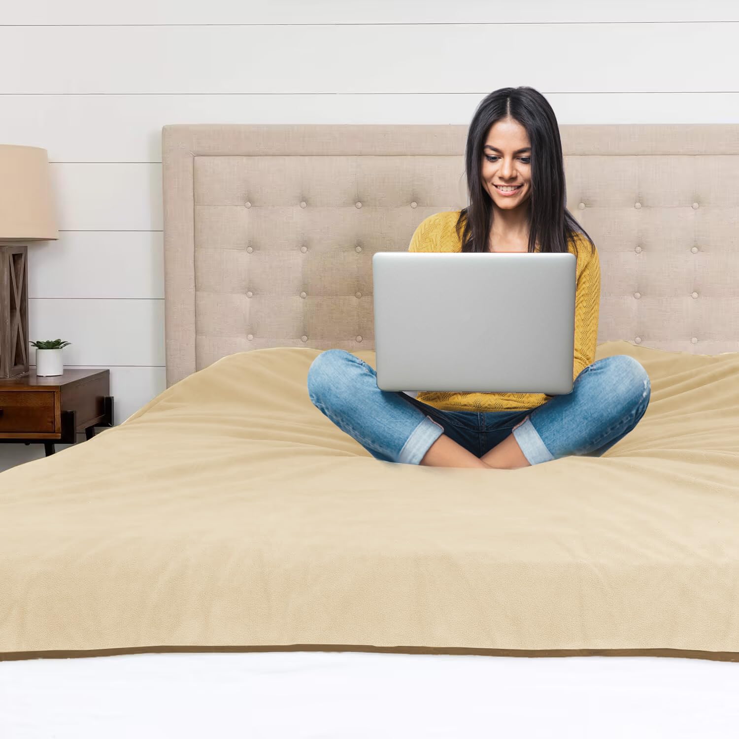 YISURE Waterproof Love Blanket for Bed Intimacy - Taupe Flannel 80x60