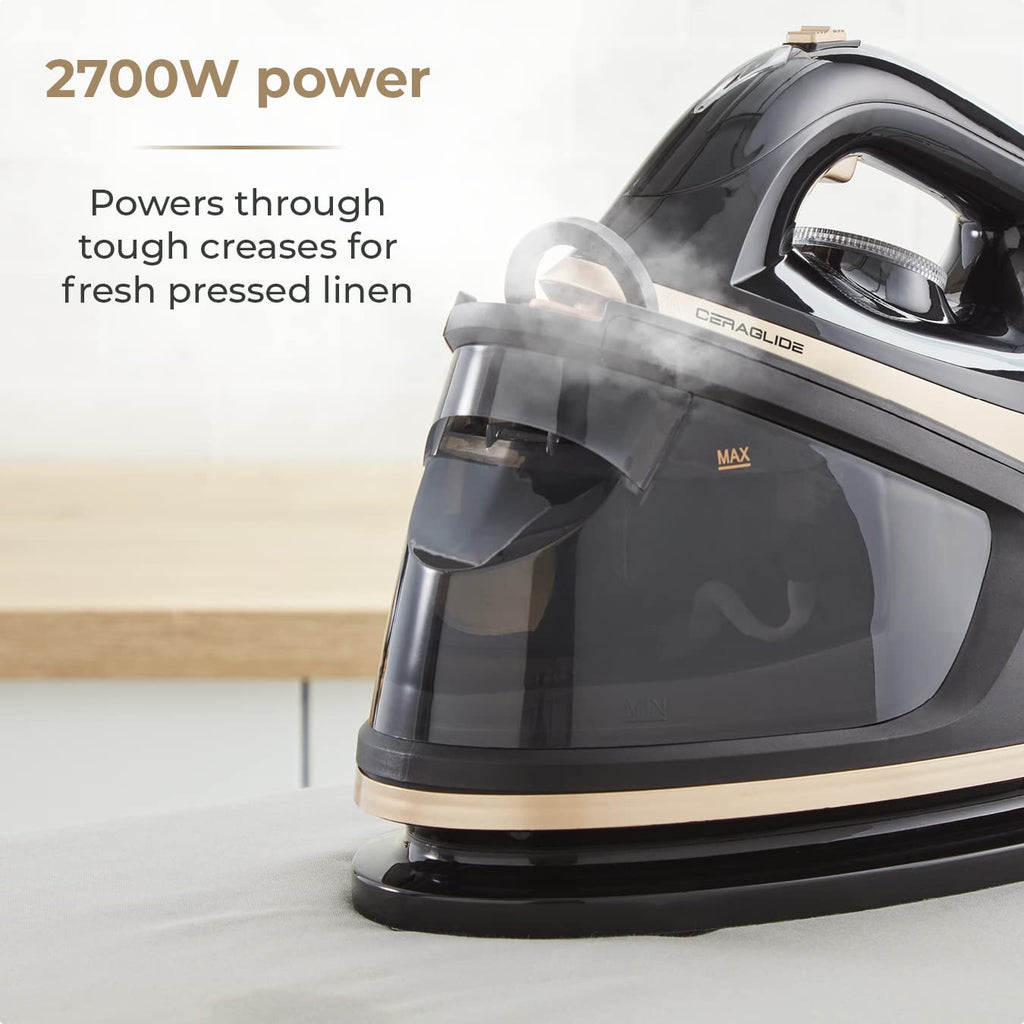 Tower Ceraglide Steam Generator Iron | 2700W | 1.2L | Gold & Black