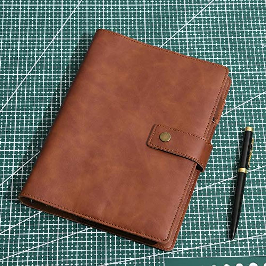 Jolof Store A5 Leather Refillable Notebook – Dot Grid Spiral Journal