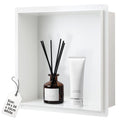 DBREAKS White Stainless Steel Shower Niche – 34x34x10cm Wall Recess
