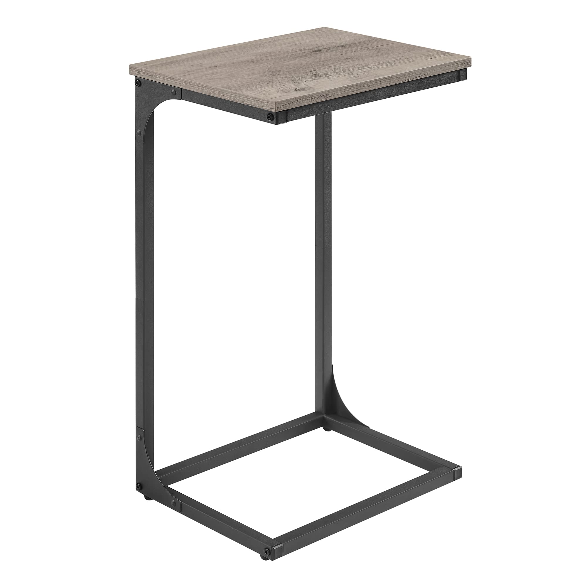 VASAGLE C-Shaped Side Table – Industrial Metal Sofa End Table, Greige