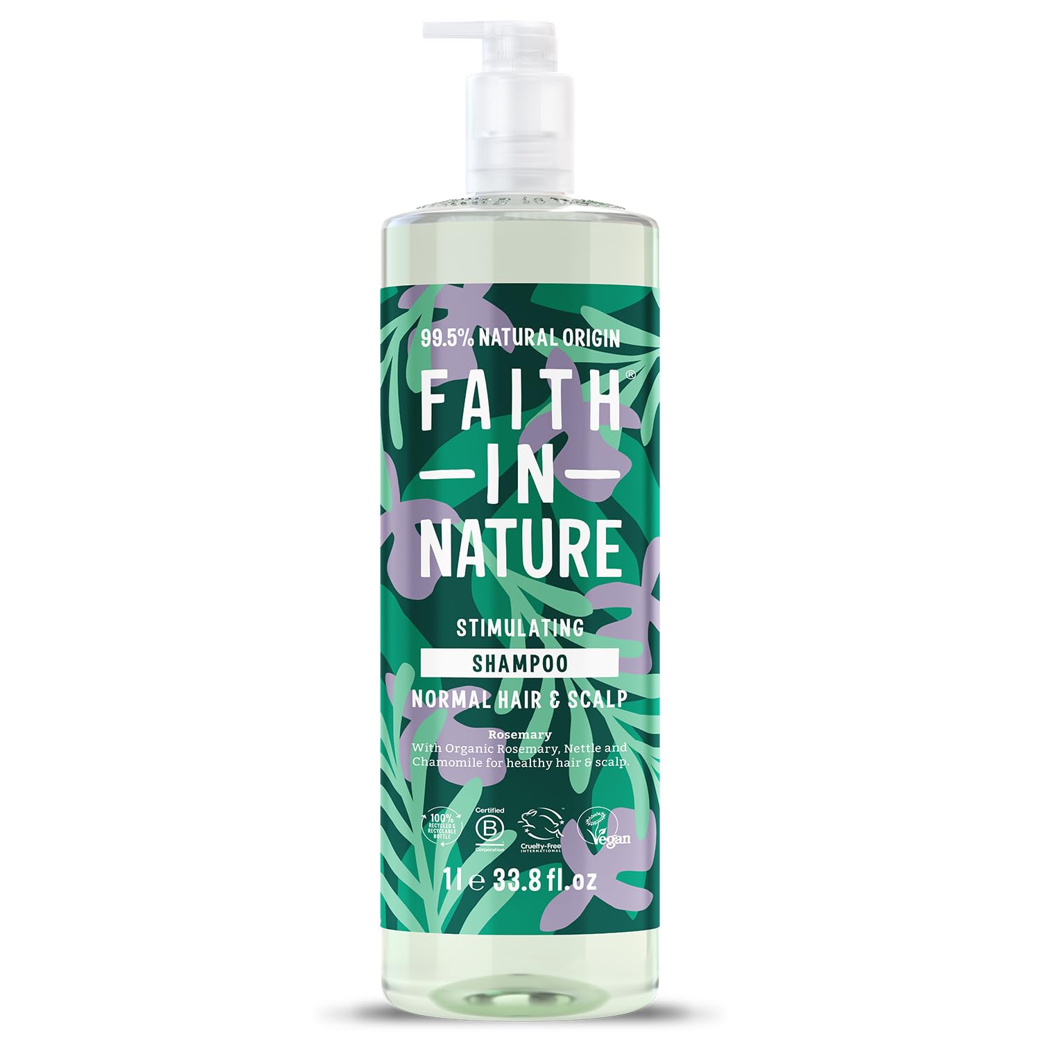 Faith In Nature Rosemary Shampoo | Natural Stimulating Hair Care | 1L