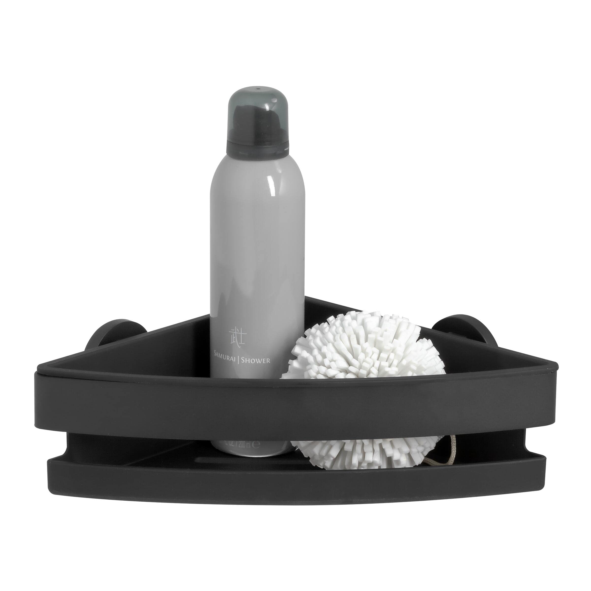 Tiger Noon Corner Shower Basket – Black No-Drill Bathroom Storage