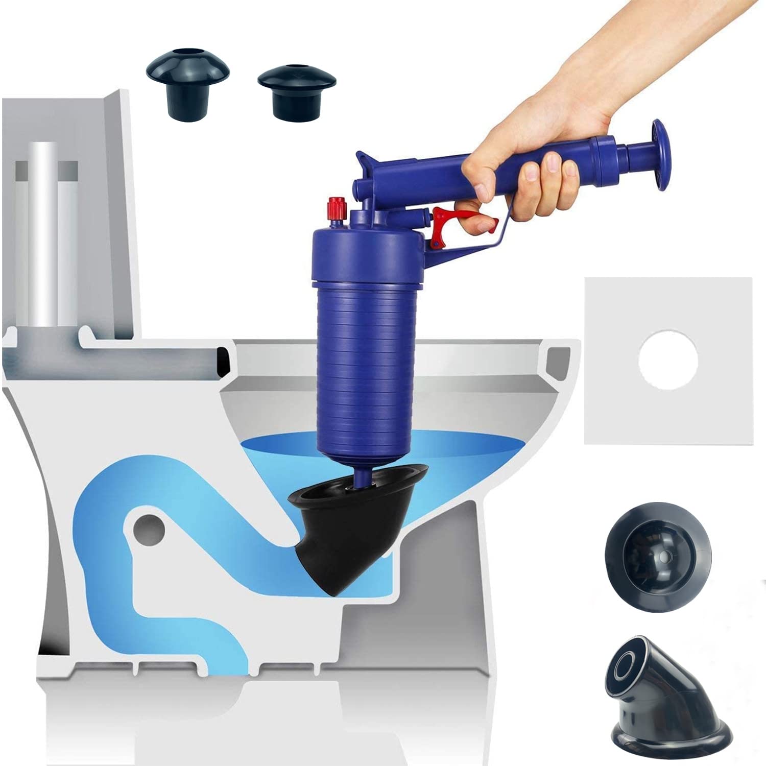 Jolof Store High Pressure Drain Unblocker – ABS Toilet and Sink Plunger