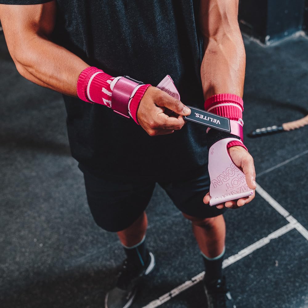Velites Quad Pro Vegan Hand Grips – Pink XL Cross Training Grips