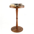 Simcat Round Side Table Bamboo Joint Design, Small Round Coffee Table for Small Spaces with Solid Wood Leg for Living Room, Bedroom, Corners - image 1