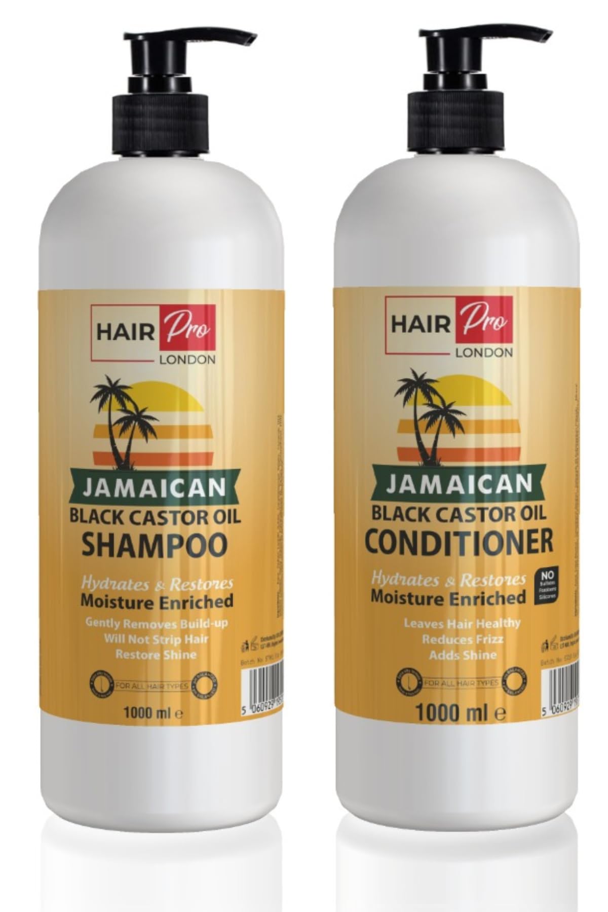 Hairpro London Jamaican Black Castor Oil Shampoo & Conditioner Set 1000ml