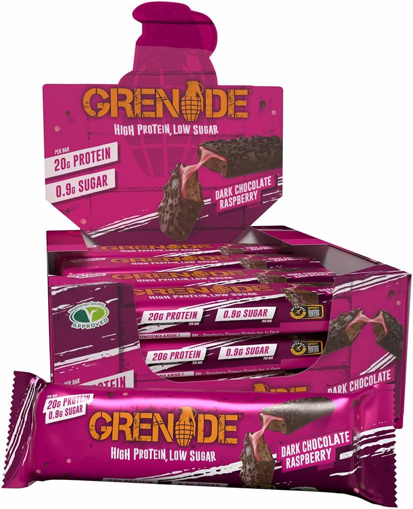 Jolof Store High Protein Bar – Dark Chocolate Raspberry, 12 x 60g