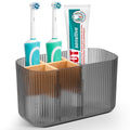 CHONLY 5-Slot Marble & Bamboo Toothbrush Holder – Electric Vanity Caddy