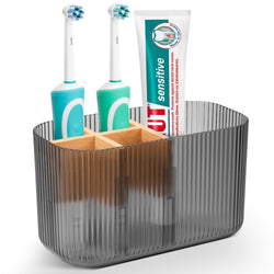 CHONLY 5-Slot Marble & Bamboo Toothbrush Holder – Electric Vanity Caddy