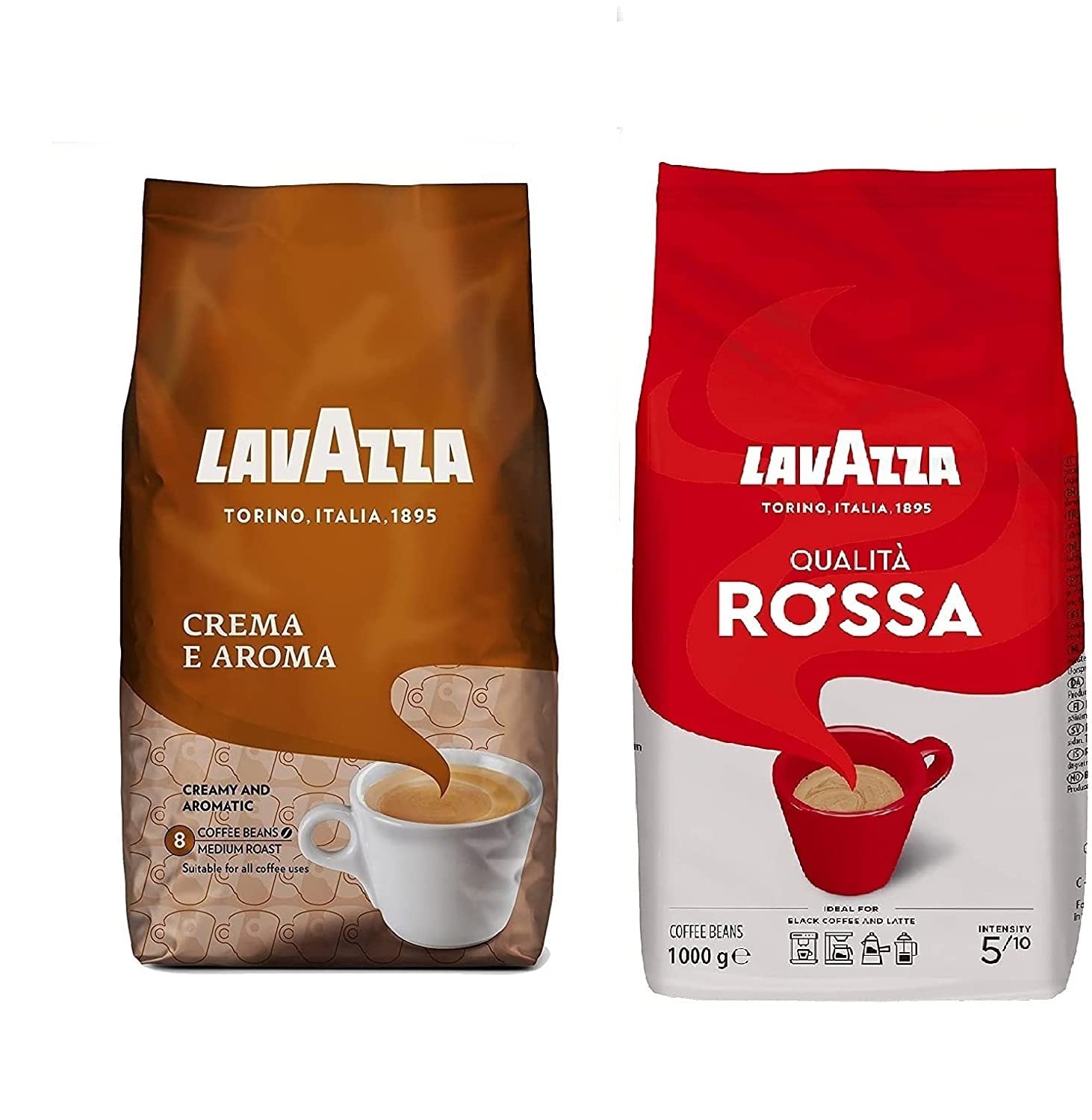 Lavazza Coffee Beans Bundle | Crema E Aroma & Qualita Rossa | 2kg Set