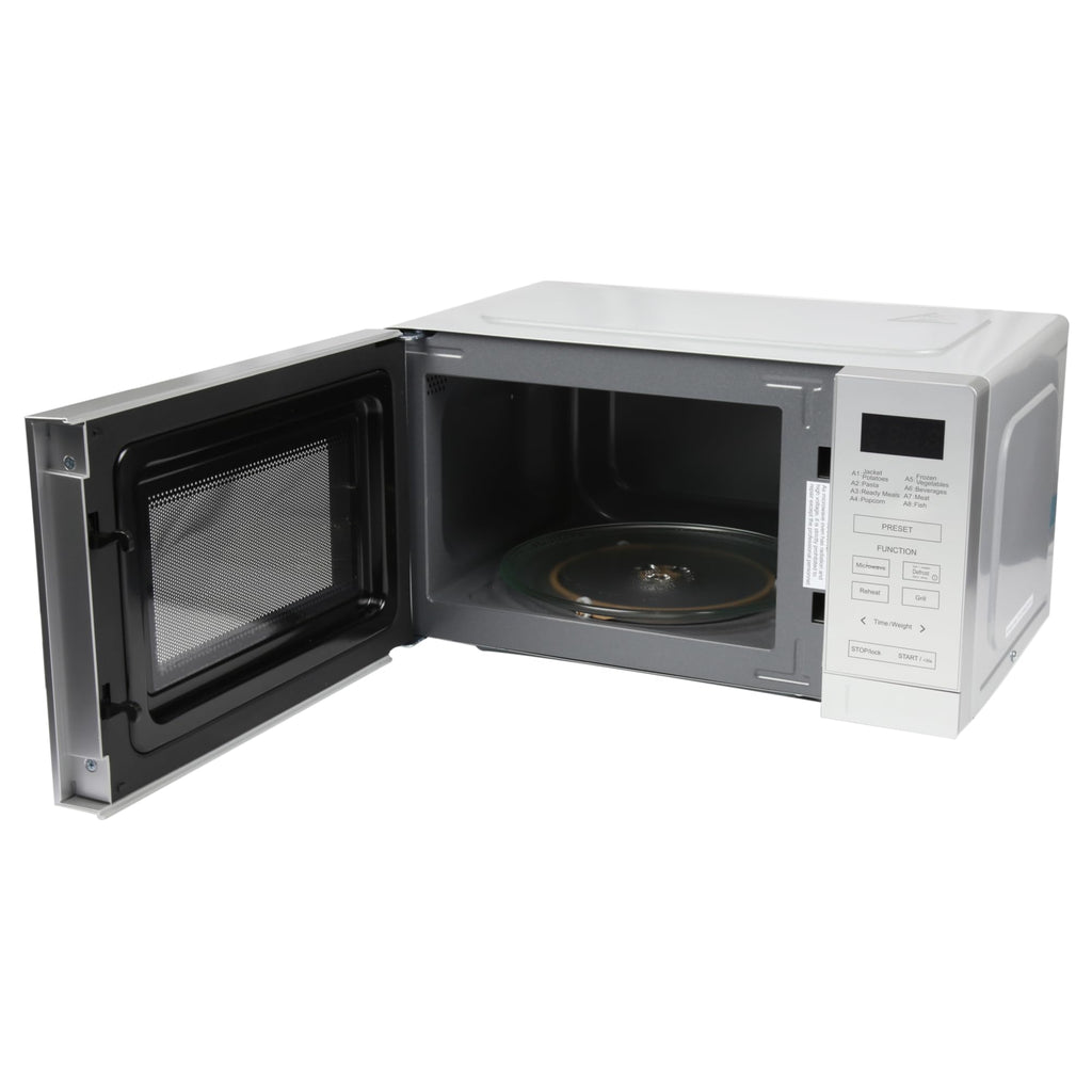 EMtronics 20L Digital Microwave with 800W Grill & 10 Power Levels – Silver