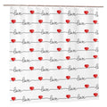 Red Heart Shower Curtain – Waterproof Polyester Bath Decor