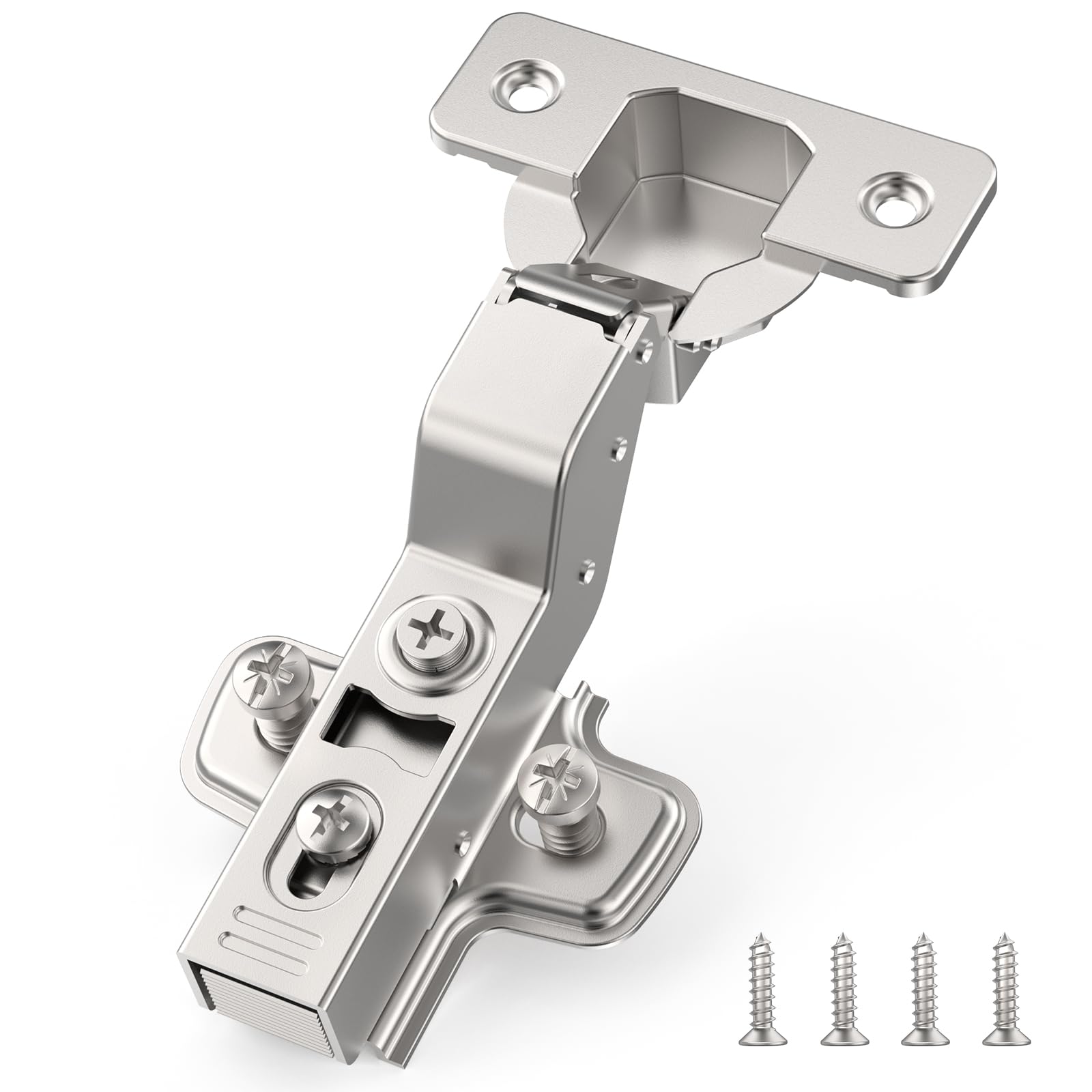 Furniware 10 Pack Inset Soft Close Concealed Cabinet Hinges - Satin Nickel
