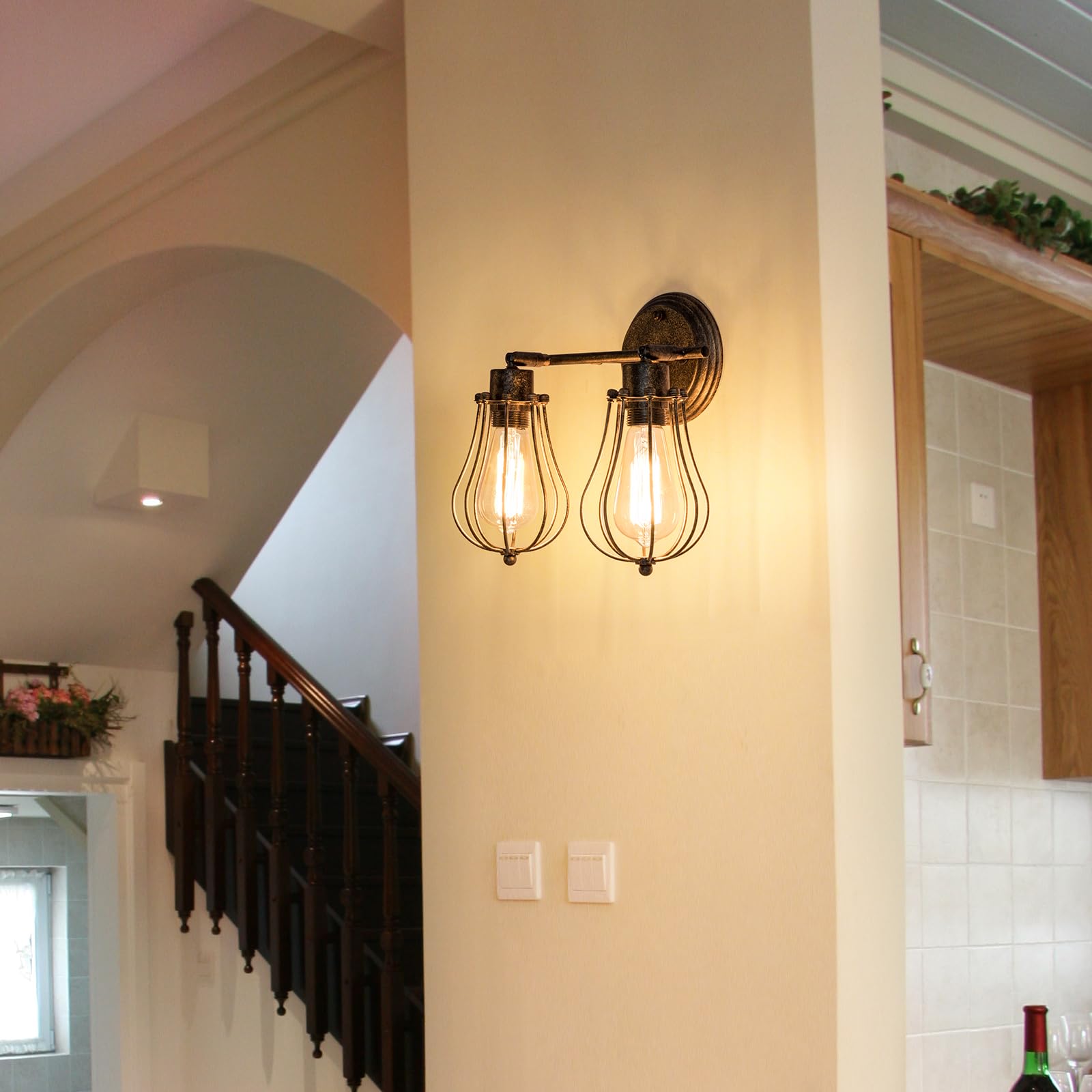 Luling Industrial Wire Cage Wall Sconce – Vintage Oil Rubbed Bronze Light
