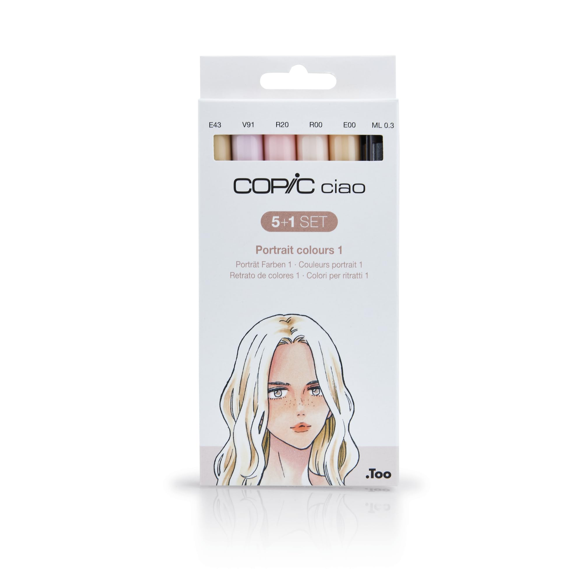 Copic Ciao Portrait 1 Marker Set – 5+1 Alcohol Pens with Multiliner