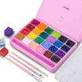 HIMI Gouache Paint Set | 24 Jelly Cup Colors with Brushes & Palette