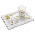 Jolof Store Scalloped Marble Vanity Tray – Carrara White Stone Decor
