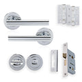 XFORT Polished Chrome Liberty Lever Bathroom Door Handle Pack Set