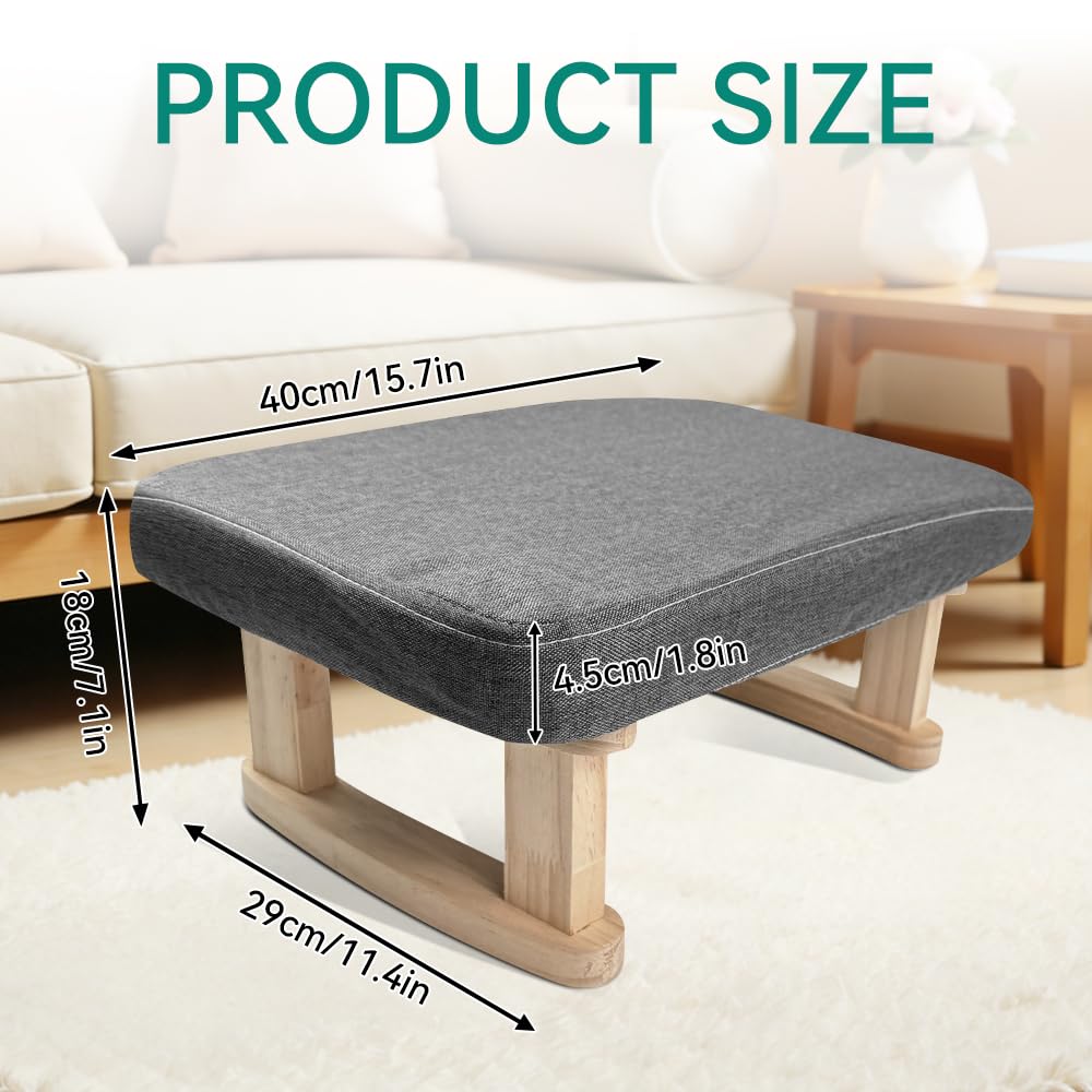 Xygobla Small Solid Wood Footstool with Padded Seat - image 3