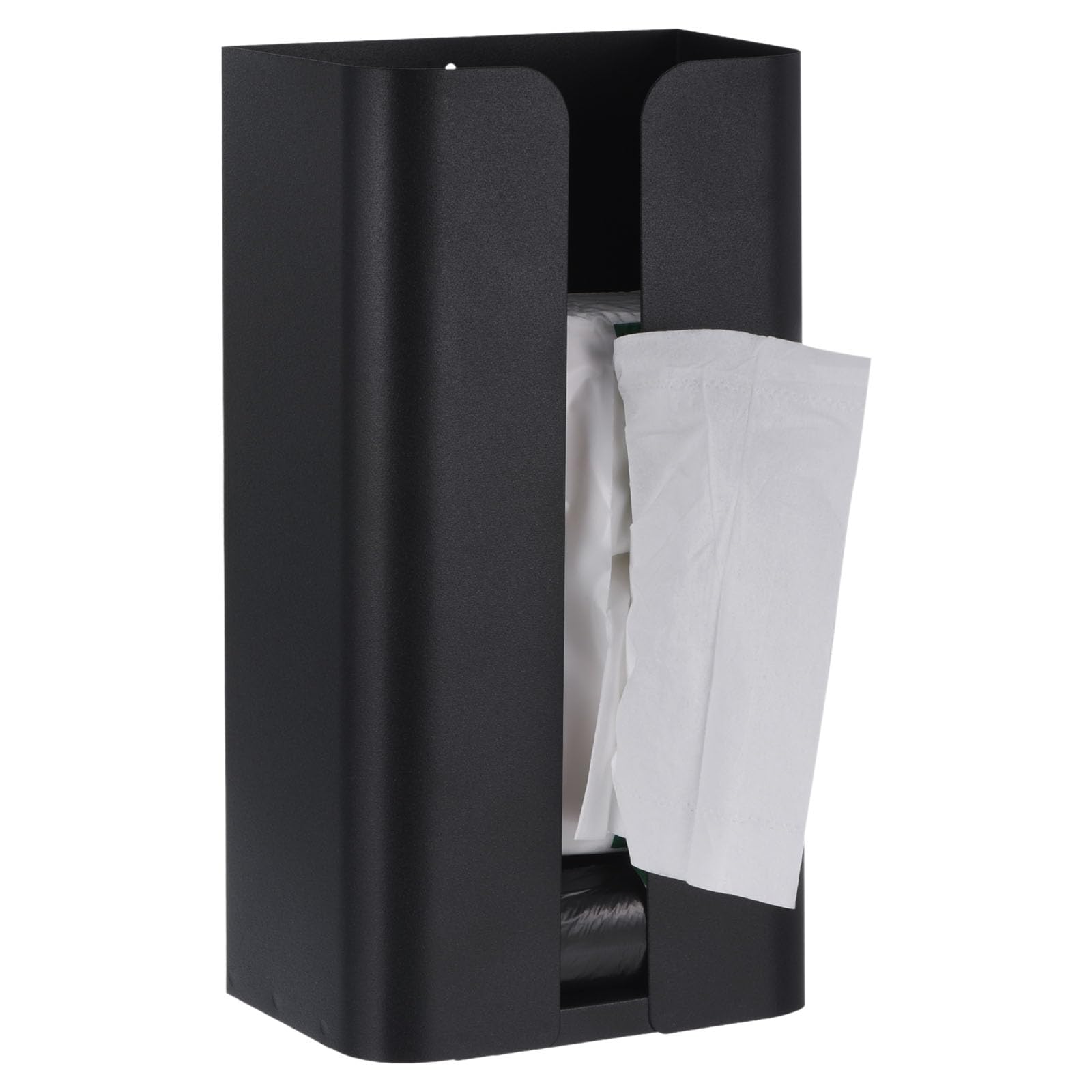 uxcell Magnetic Tissue Holder – Carbon Steel Wall Mount Dispenser, Black
