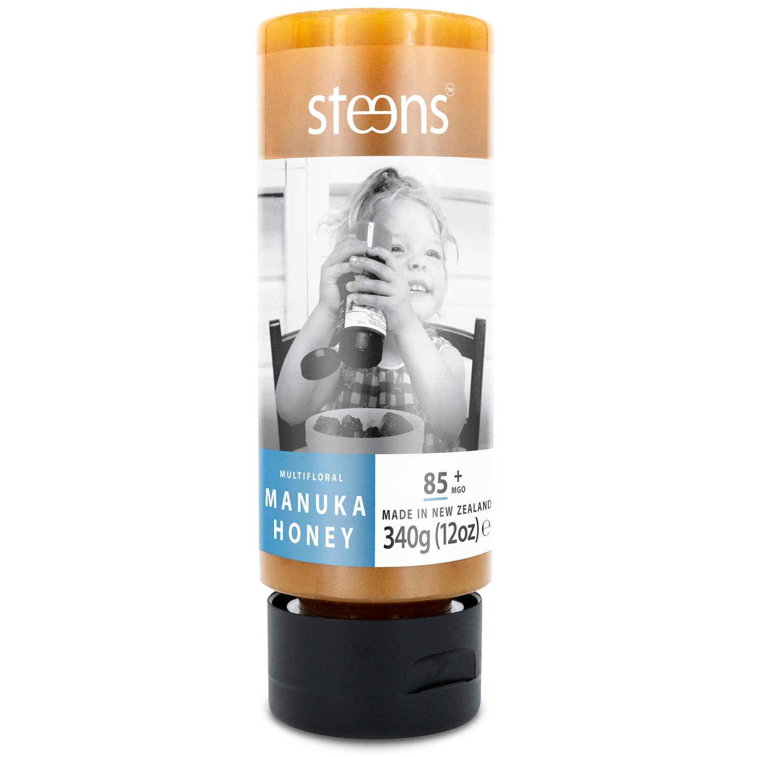 Steens Raw Manuka Honey MGO 85+ | Pure New Zealand Honey - 340g Squeezy