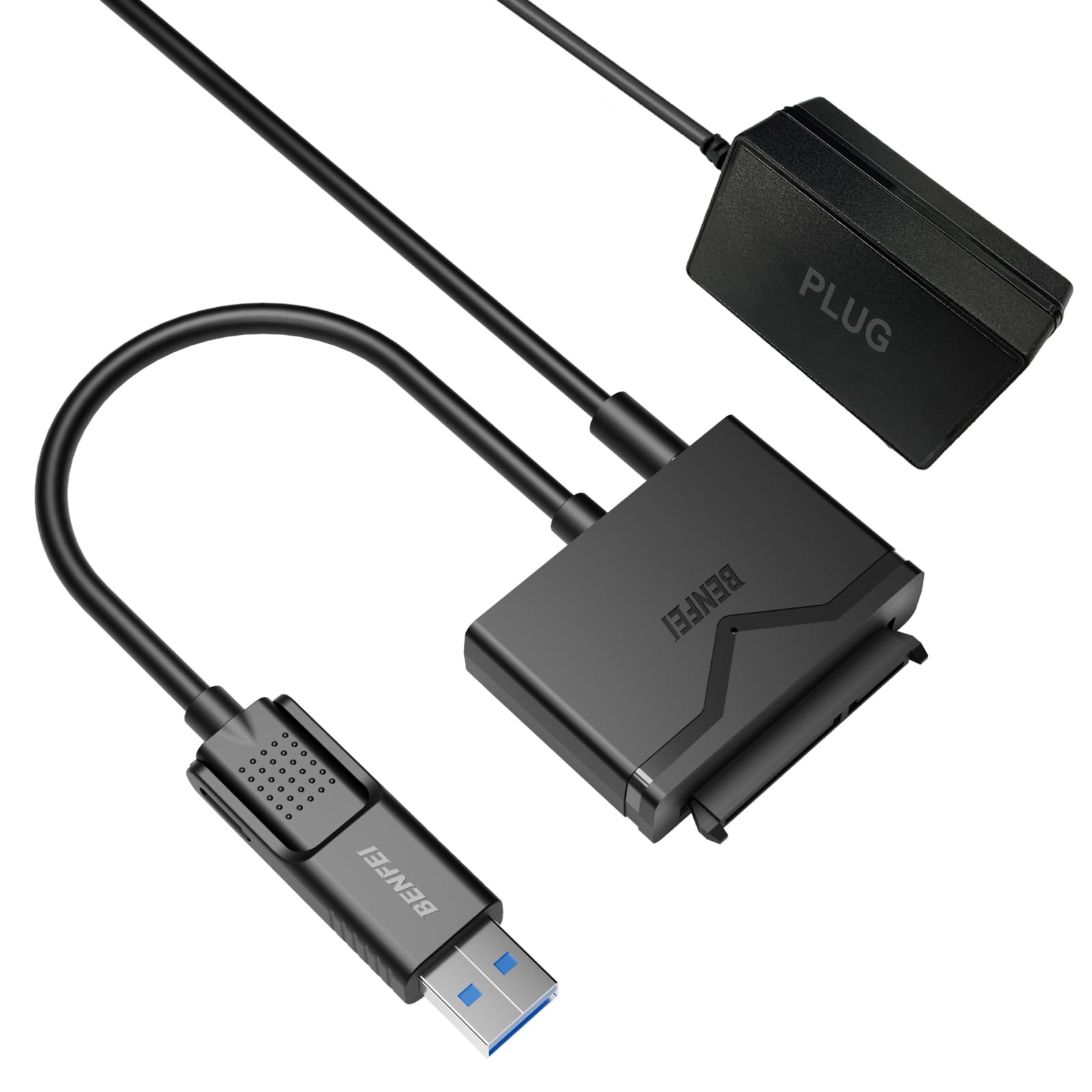 BENFEI SATA to USB 3.0 Adapter for 2.5/3.5 Inch HDD SSD with Power Supply