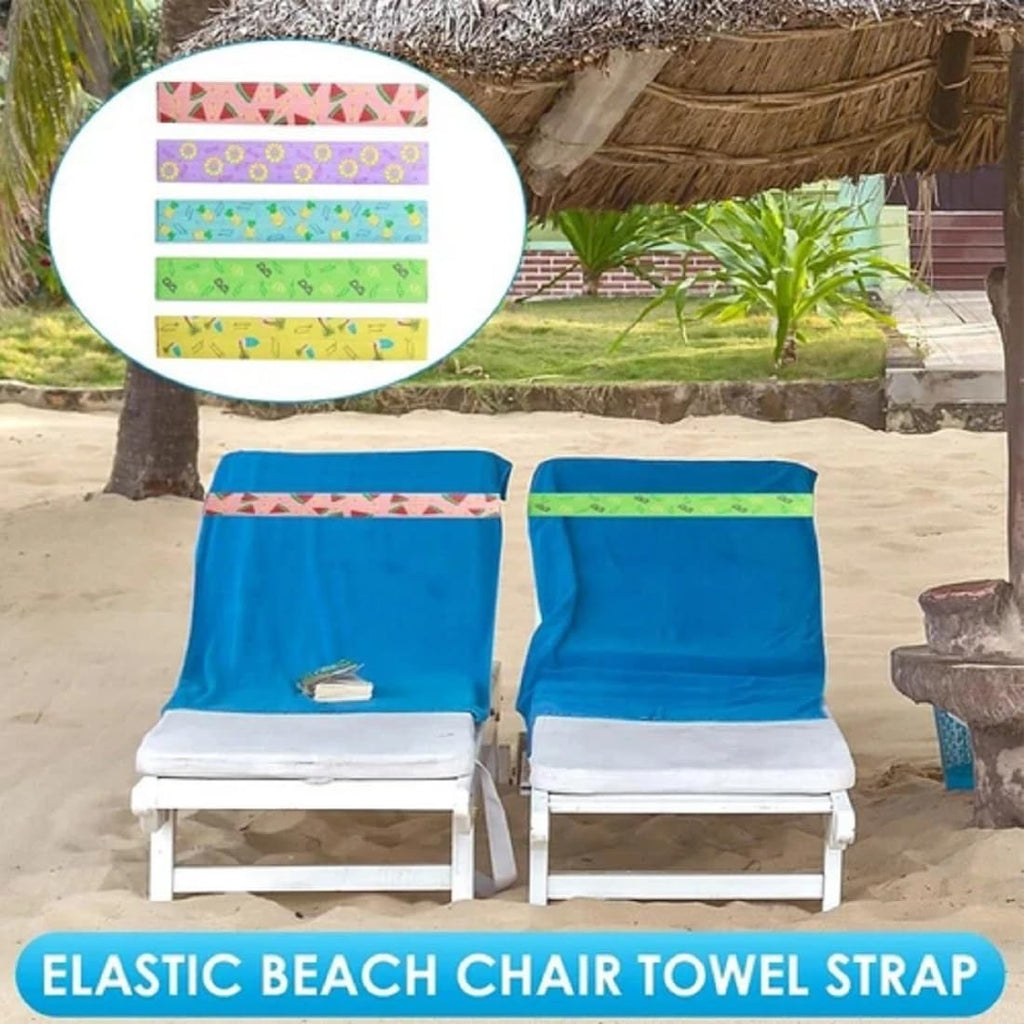 FiTspi 5Pcs Beach Towel Bands for Sun Loungers, Elastic Band for Sunbed Towel, Fixed Beach Towel Holder Sunbed Straps Holders - image 3
