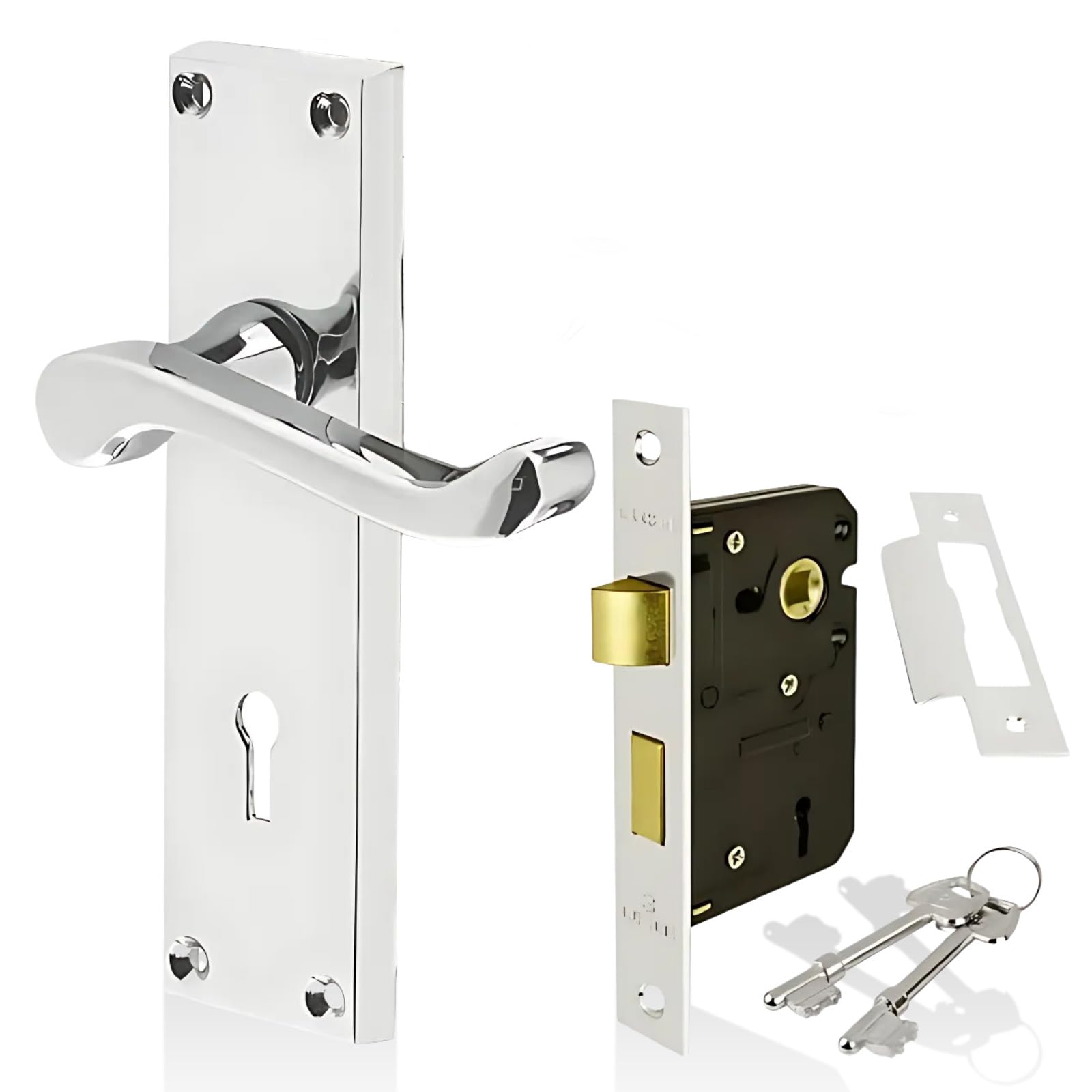 Jolof Store Victorian Scroll Lever Door Handle - Polished Chrome Pair