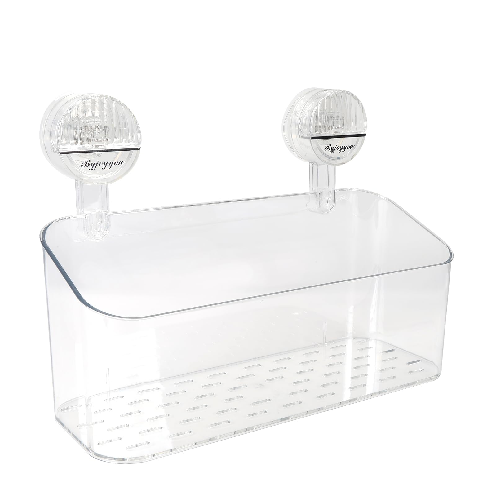 Gzsekken Clear Plastic Shower Caddy – No-Drill Suction Wall Mount Shelf