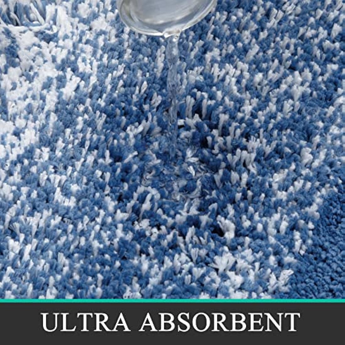 Enyhom 3-Piece Microfiber Bath Mat Set | Non-Slip Absorbent Rugs, Blue