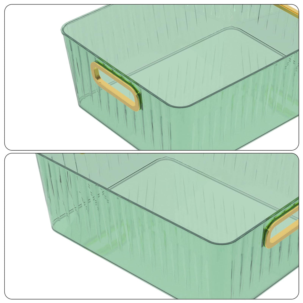 Readsky Green Clear Cosmetic Storage Basket, Plastic Clear Storage Bin, 6 Pack - image 3