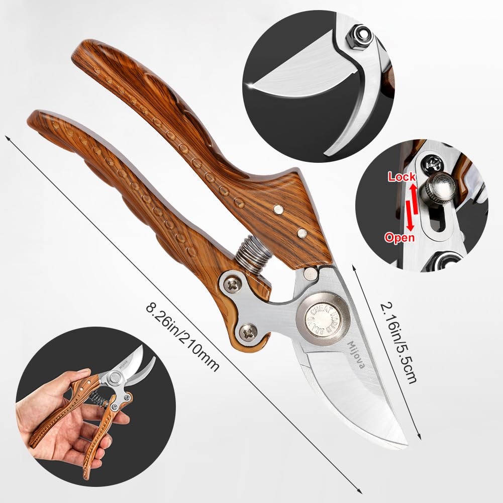 Jolof Store Heavy Duty Pruning Shears - SK5 Stainless Steel Secateurs