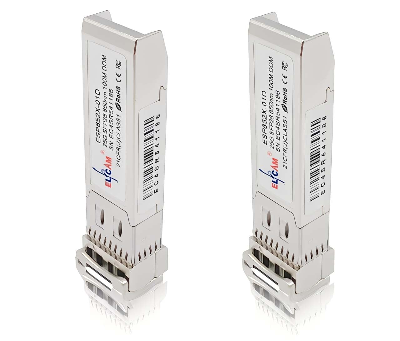 Elfcam 25G SFP28 SR Transceiver Module for Cisco, 850nm 100m - 2 Pack