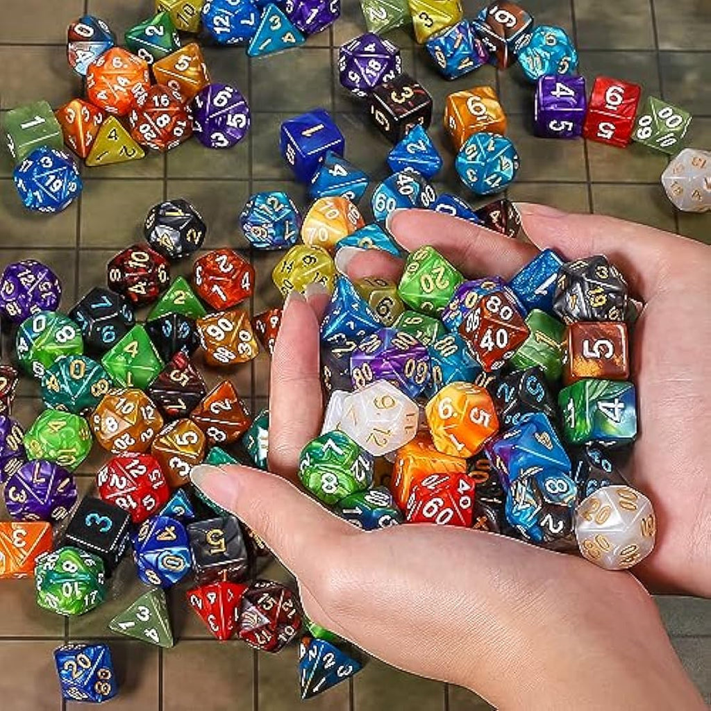 Polyhedral DND Dice Set - 20 Sets of 7 for RPG and MTG