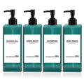 Jolof Store 4-Pack Soap Dispenser Set | 17oz Green Refillable Plastic Bottles
