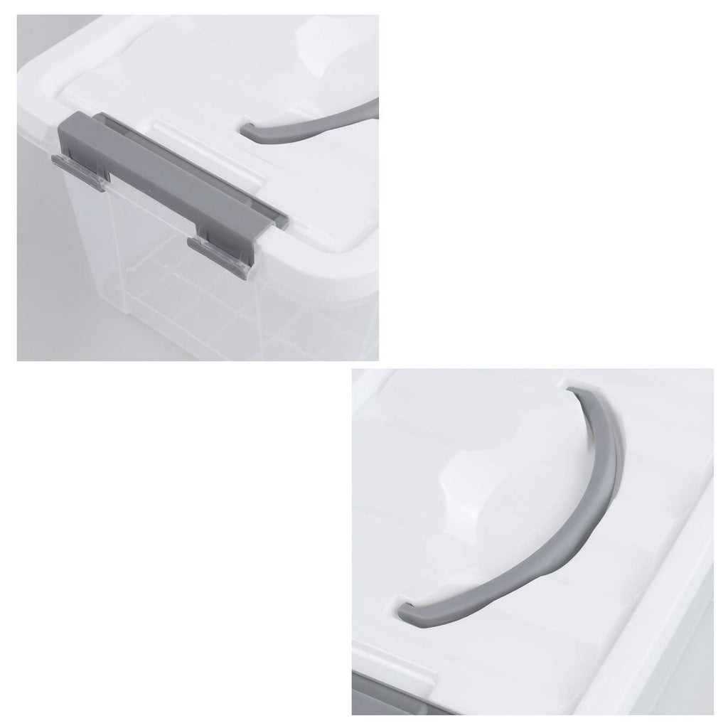 Hespama 5L Storage Boxes, Plastic Latching Box with Gray Handle, Pack of 6 - image 5