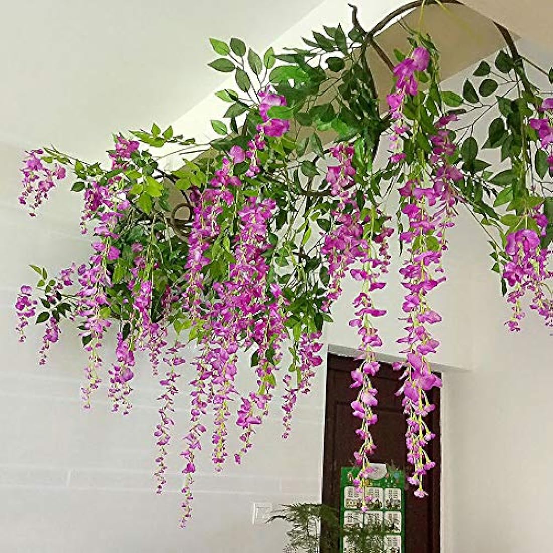 Veryhome 12-Piece Artificial Wisteria Vine Silk Flowers for Wedding Decor