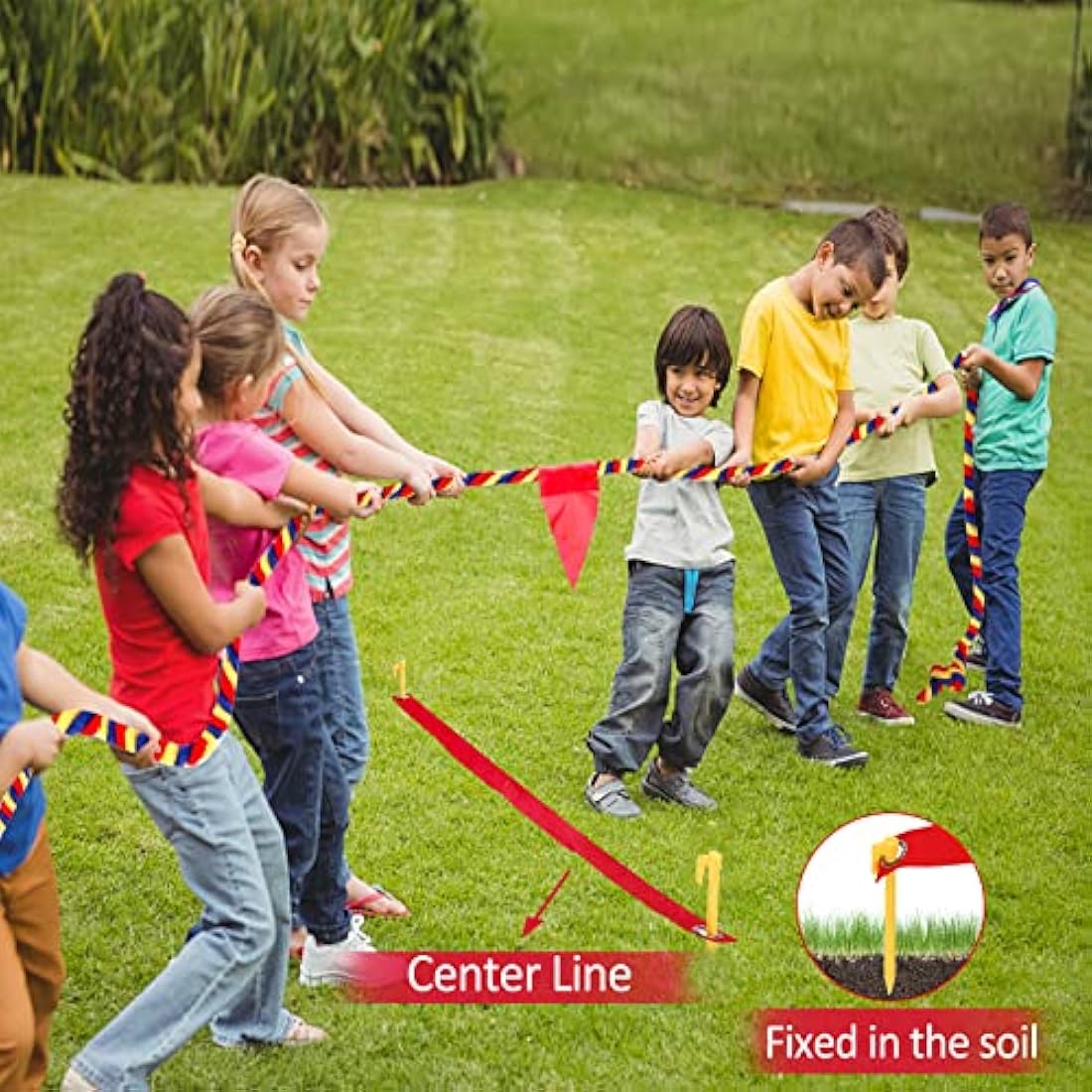 WYRJXYB 60ft Tug of War Rope Set – Cotton Outdoor Field Day Games for Kids