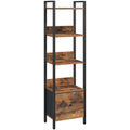 MAHANCRIS Bookshelf, 5-Tier Bookcase with Removable Drawer, Freestanding Book Shelf for Small Space, Storage Shelf Organizer, for Living Room - image 1