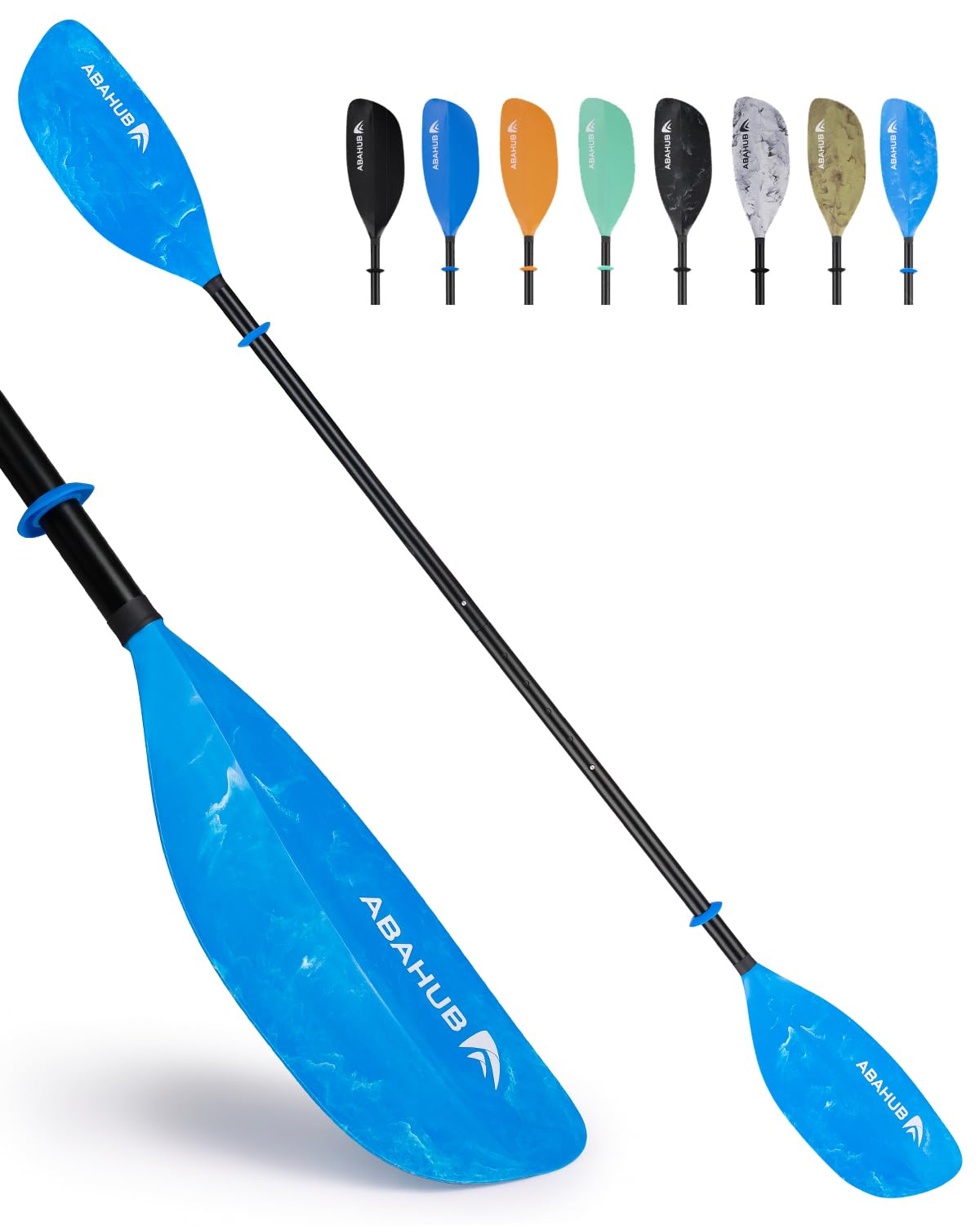 Abahub Adjustable Kayak Paddle | 210-230cm Aluminum Floating Oar - Blue