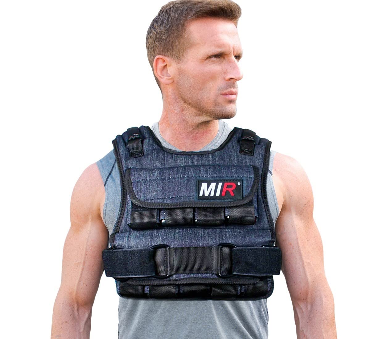 miR Air Flow Adjustable Weighted Vest – 20 lb Washable Fitness Gear