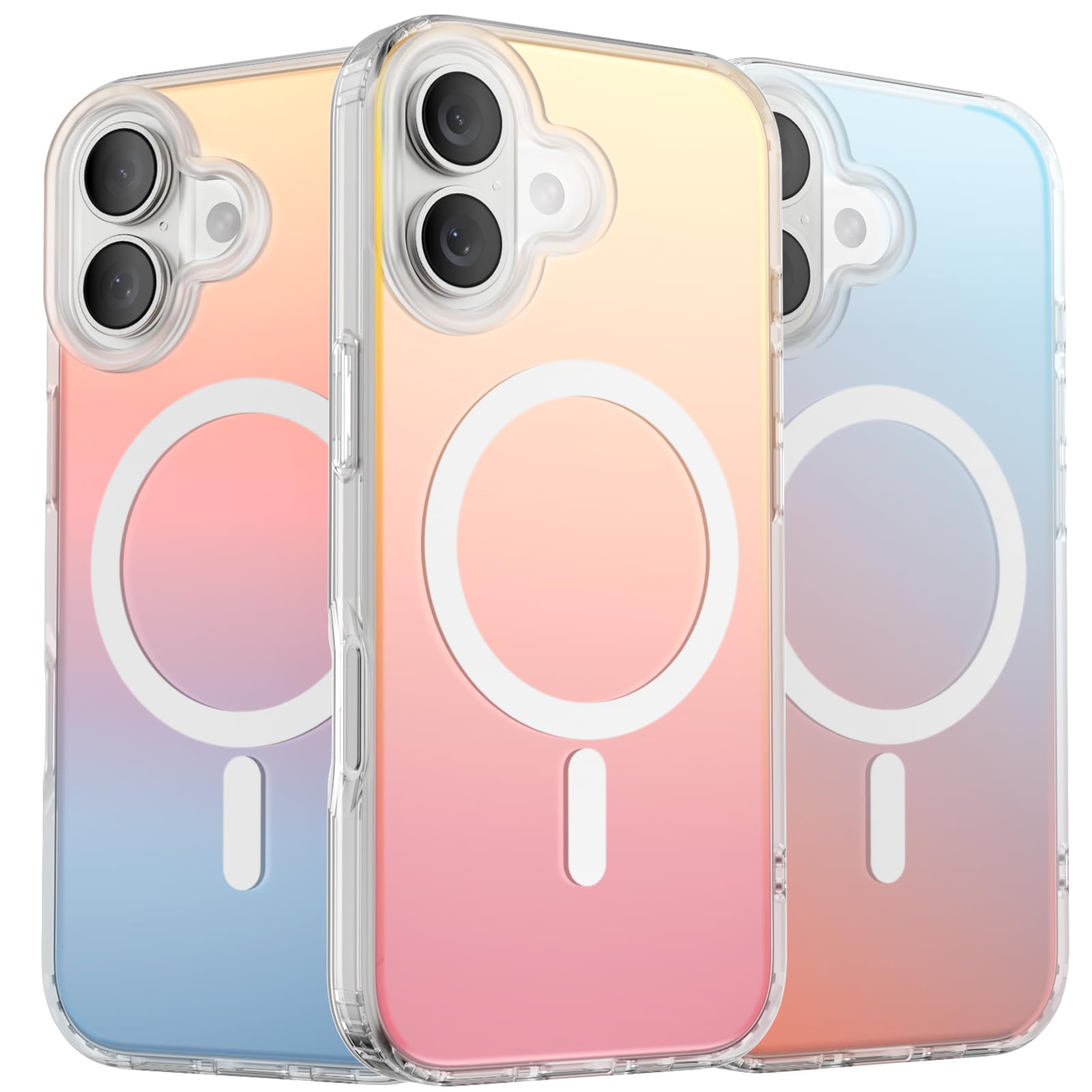ORNARTO iPhone 17 MagSafe Case – Shockproof Rainbow Magnetic Cover