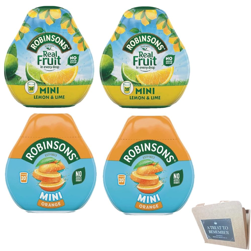 Robinsons Squash'd Fruit Concentrate - Orange & Lemon Lime - 4 Pack